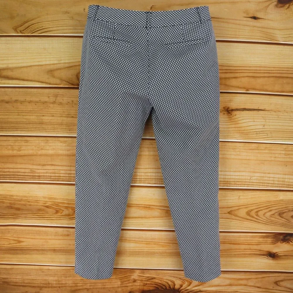 Liz Claiborne Career Ankle Pant Emma Classic Fit Womens 6 Black White Geometric‎